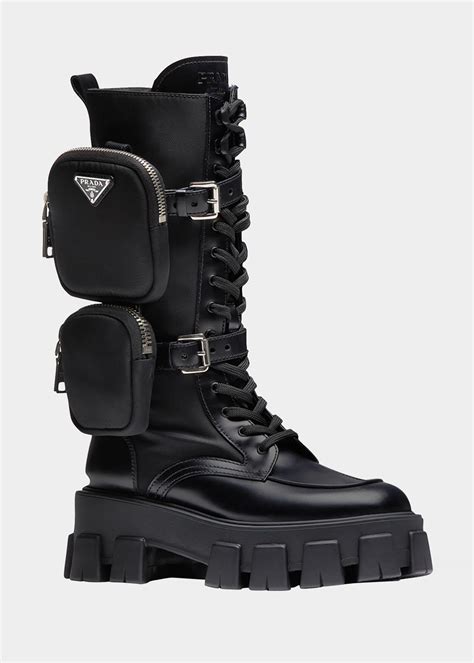 prada pocket combat boots|prada genuine leather boots.